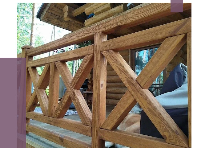 Деревянные перила под ключ в Щербинке от 7637 руб. 