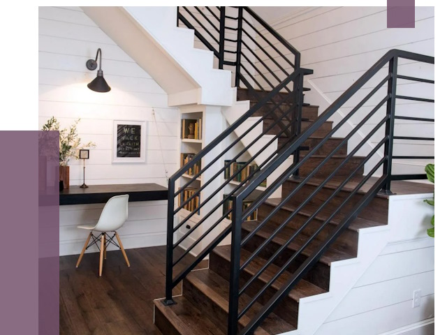 Перила для лестницы в доме в Щербинке от 7382 руб. — ПРОЛЁТ-Щрб