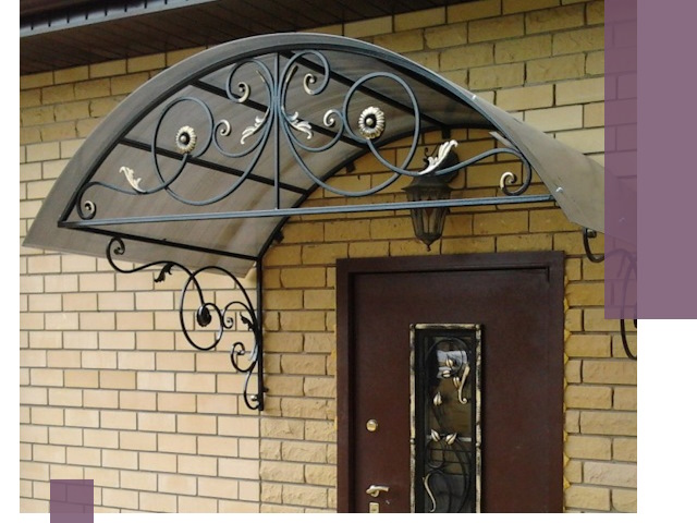 Изготовление козырьков из металла под ключ в Щербинке