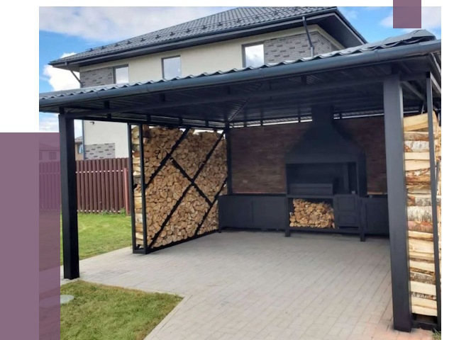 Навесы для барбекю в Щербинке от 12677 руб. под ключ | ПРОЛЁТ-Щрб