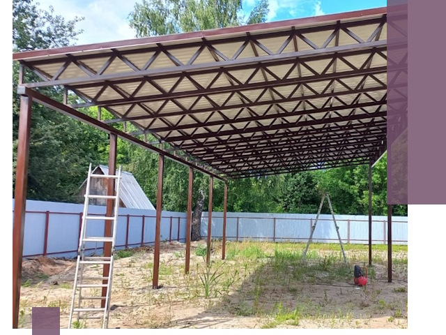 Односкатные навесы под ключ в Щербинке — изготовление и монтаж