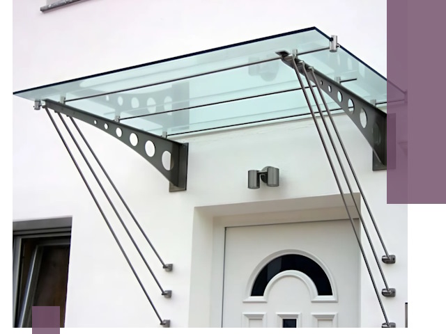 Козырьки над входом под ключ в Щербинке — изготовление и монтаж