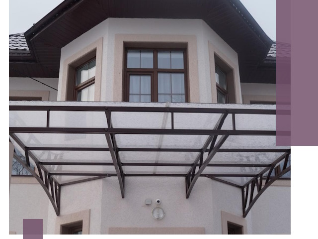 Козырьки из поликарбоната под ключ в Щербинке