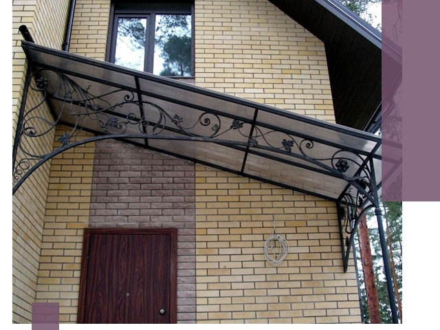 Односкатные козырьки из металла под ключ в Щербинке