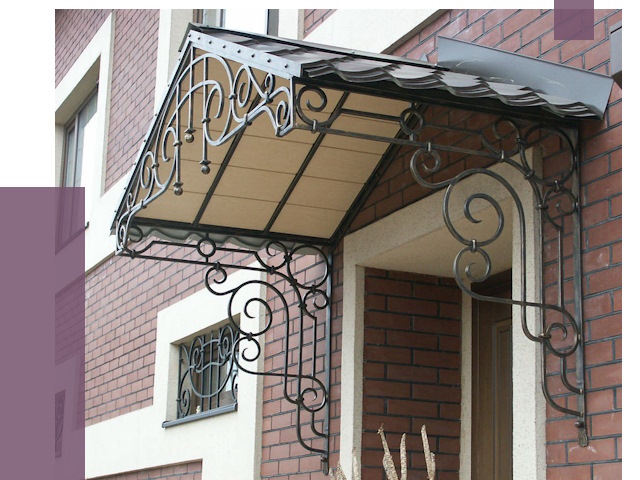 Двускатные козырьки в Щербинке под ключ от 12728 руб.