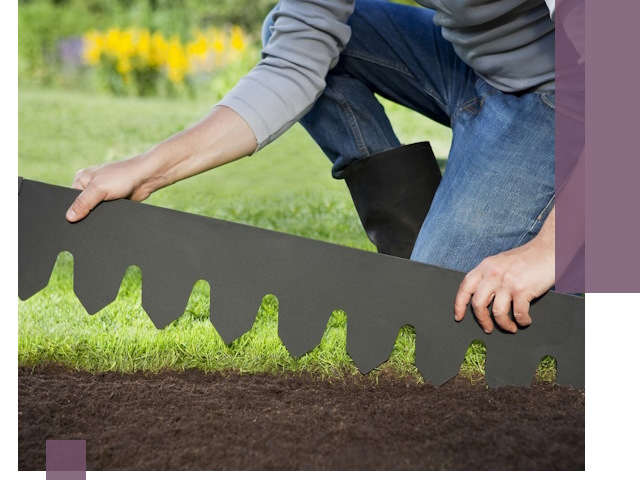 Металлические бордюры для газона в Щербинке — изготовление и монтаж